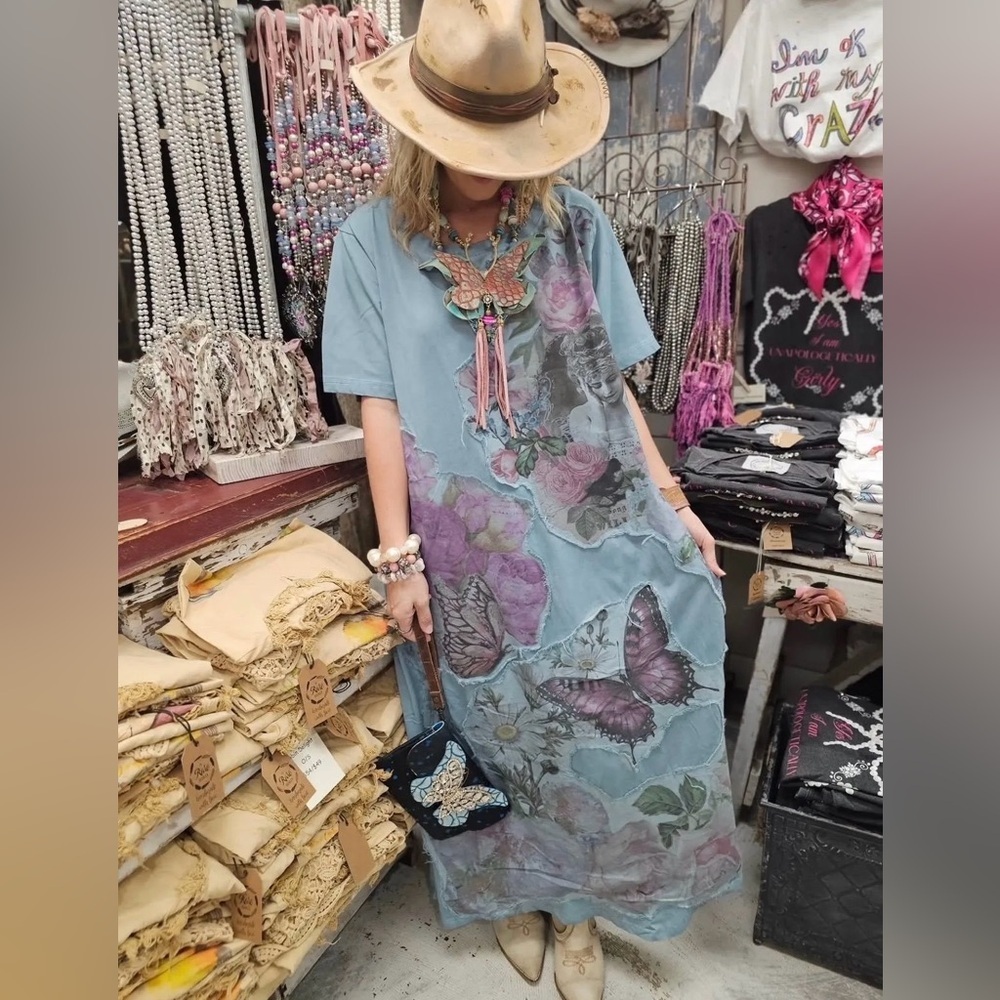 Butterfly Dream Patchwork Boho Dress